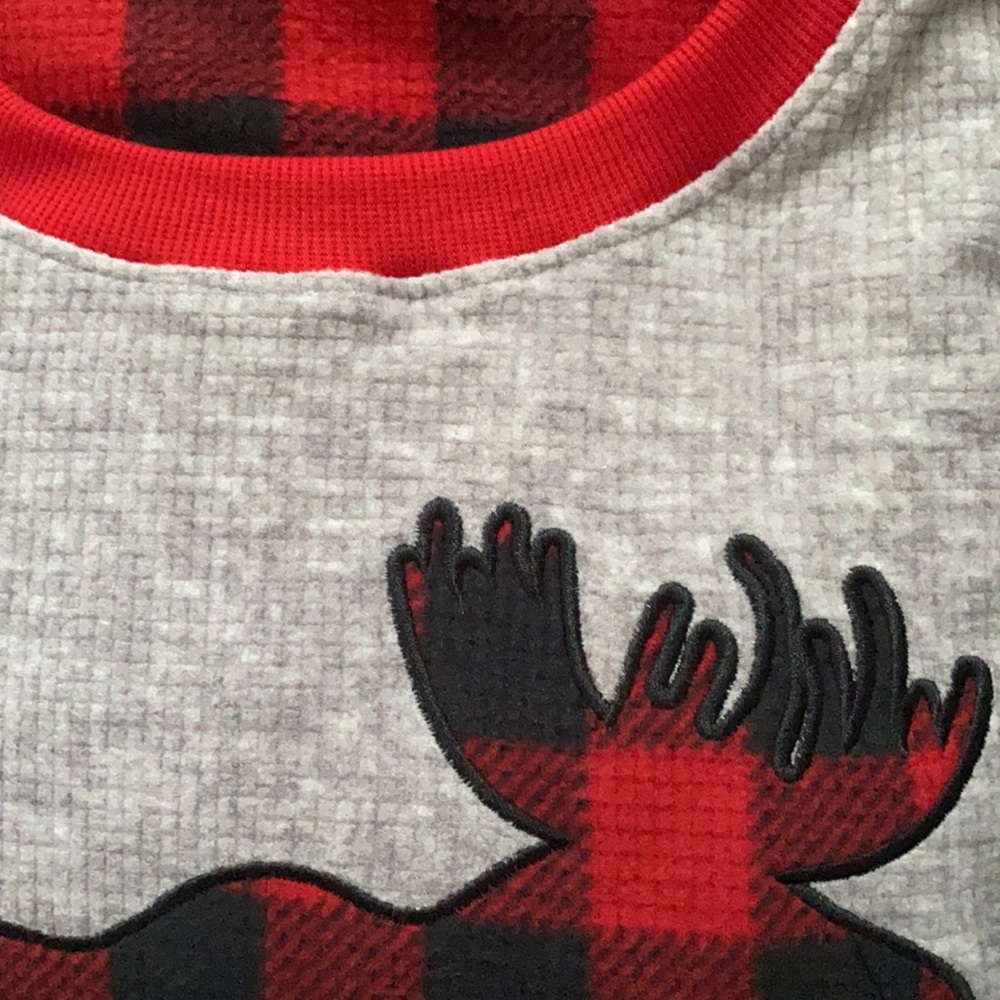 Eddie Bauer Women Sleep Set Moose Buffalo Plaid Red NWT - Picture 4 of 7